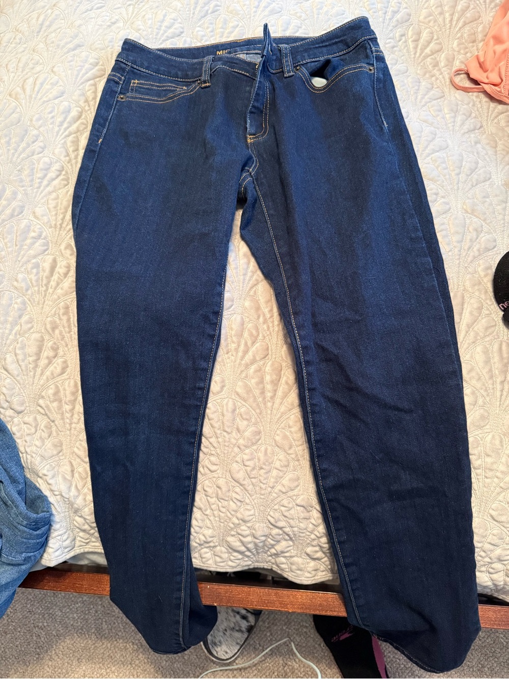 Michael Kors Dark Blue Denim Jeans with Gold Stitching